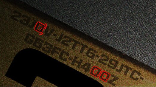 Elkratos48's tweet image. In my case, I chose this code, which has a D and two Qs. How did I know they were D and Q? If you look closely, the D has rounded edges on the right, and the Q has a line sticking out, but you can't see it due to the image quality. If you zoom in too far, you can see some details