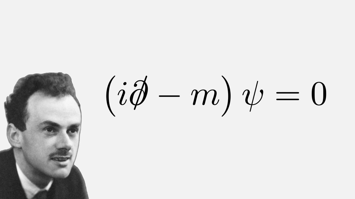 fermatslibrary's tweet image. In 1928, Paul Dirac introduced an equation that combined quantum mechanics with Einstein&apos;s relativity to describe the electron. By expressing the electron&apos;s wave-like behavior and its relativistic energy the equation led to the prediction of particles identical to electrons but…