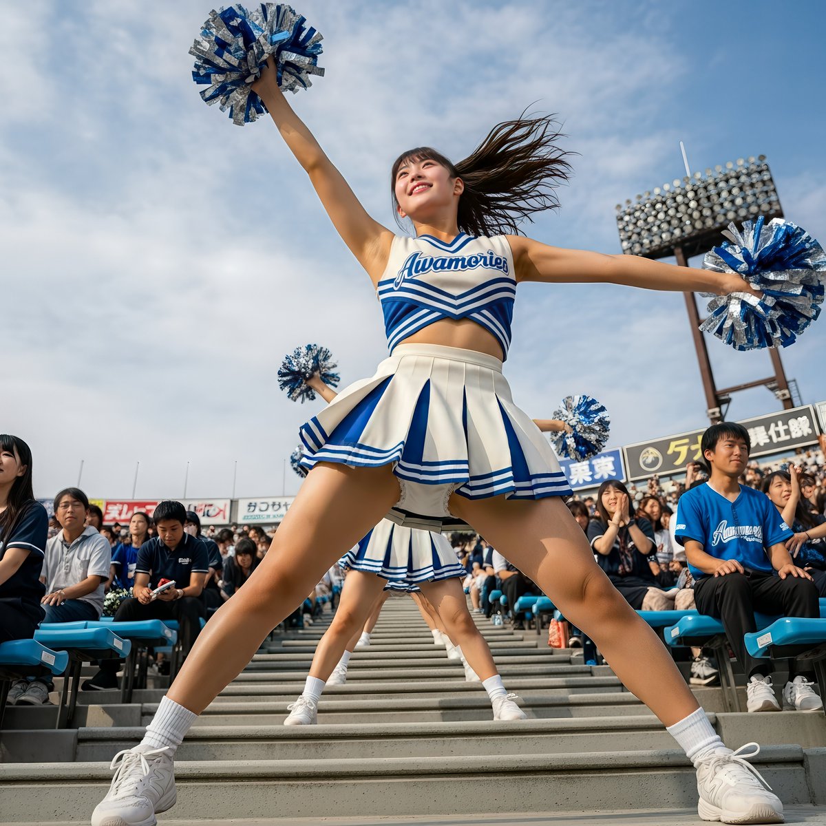 2022Awa's tweet image. 📢#cheers_weekend
#cheerleaders #aiportrait #aiphotography #aigravure #aigirl #photoshop #lightroom #photorealism #firefly #nanobanana #imagen4 #4K