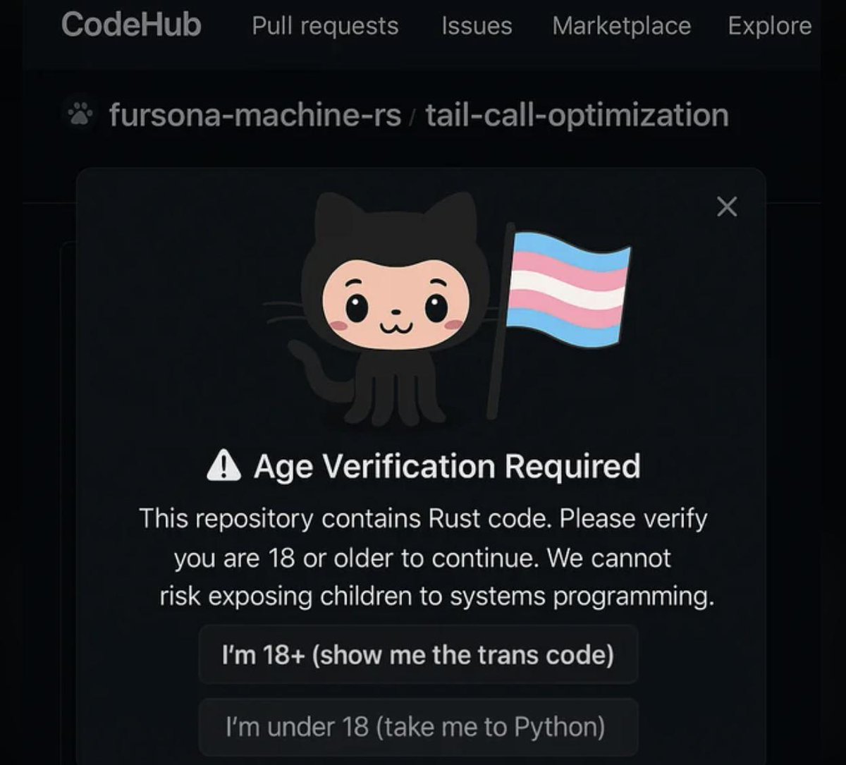 data_cyborg's tweet image. Github vewification uw u
 #ProgrammerHumor
 #meme