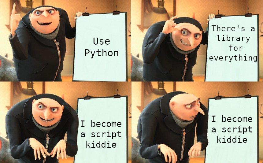 data_cyborg's tweet image. Python is too convenient send help
 #ProgrammerHumor
 #meme