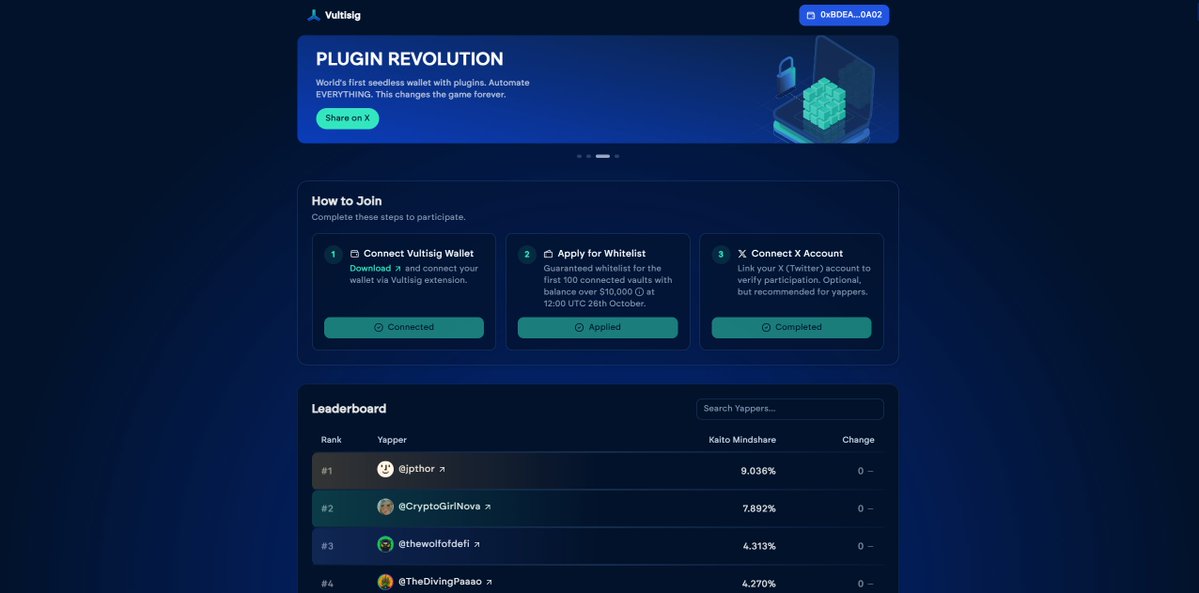 hitas.base.eth aka Alpha Hunter (@hitasyurek) on Twitter photo Yo <a href="/vultisig/">Vultisig</a>  just dropped its leaderboard on the official site now everyone can check out the top 500 yappers 👀
Surprisingly, I didn’t even make the cut 😅
Good luck to everyone! What rank did you get?
talk.vultisig.com Yo <a href="/vultisig/">Vultisig</a>  just dropped its leaderboard on the official site now everyone can check out the top 500 yappers 👀
Surprisingly, I didn’t even make the cut 😅
Good luck to everyone! What rank did you get?
talk.vultisig.com