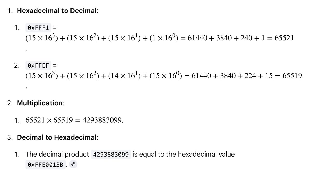 JasonCoombsCEO's tweet image. This morning Google AI Mode forgot how to multiply two numbers together. ✖️✖️✖️
The correct answer is 4,292,870,399
Supreme confidence we know everything all the time without error is the new normal. 🤖