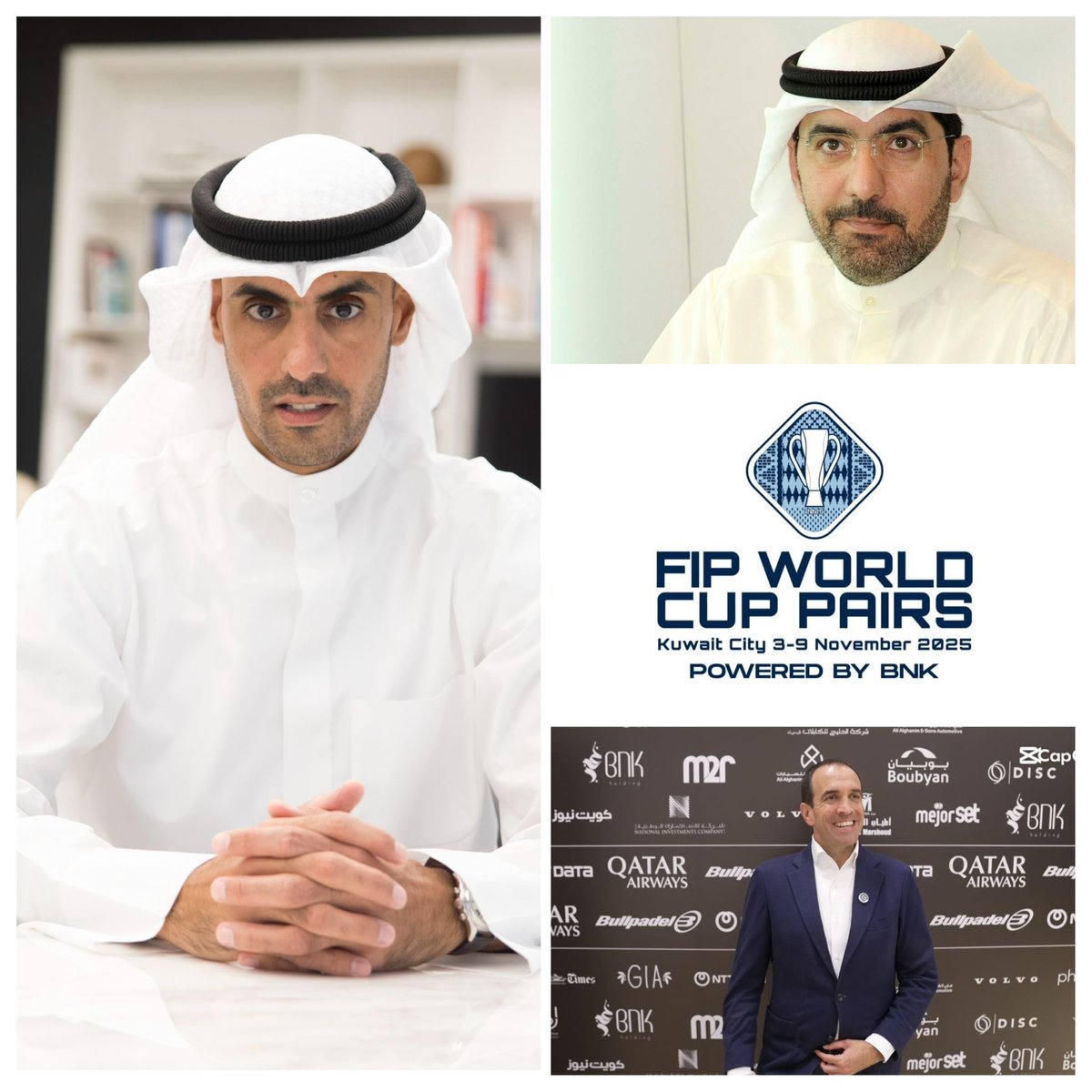 ▪️#بدر_الخرافي : استضافة دولة الكويت لبطولة العالم للبادل (الزوجي) إحدى ثمار الدعم المستمر من قيادات البلاد للحركة الرياضية.

▪️تقام من 3–9 نوفمبر المقبل على ملاعب #أرينا) و #أكاديمية_رافا_نادال_الكويت 

#الكويت 
@BNK 
#كأس_العالم_للبادل_الزوجي
