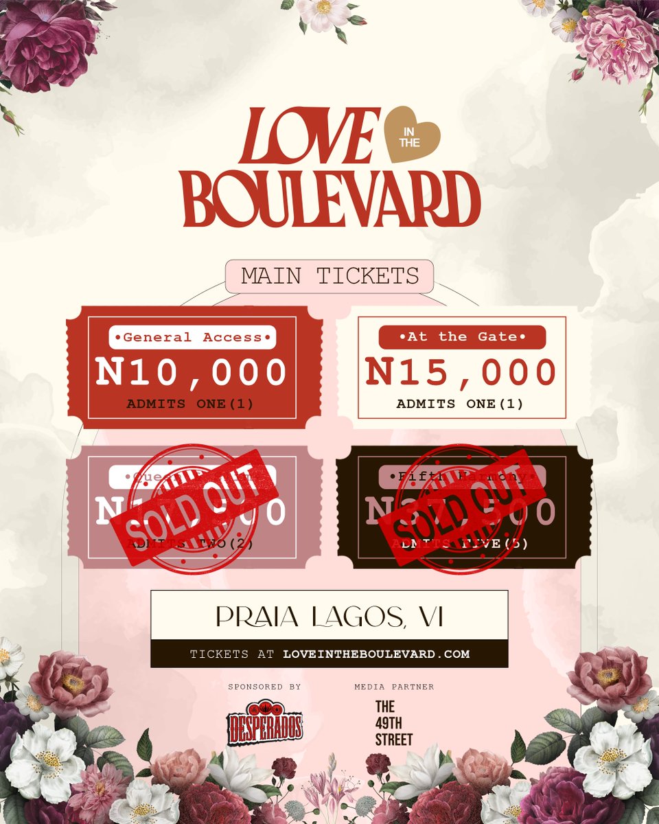 We’ve cooked, all y’all have to do is pull up to eat tomorrow 🍽️

Few tickets left - loveintheboulevard.com