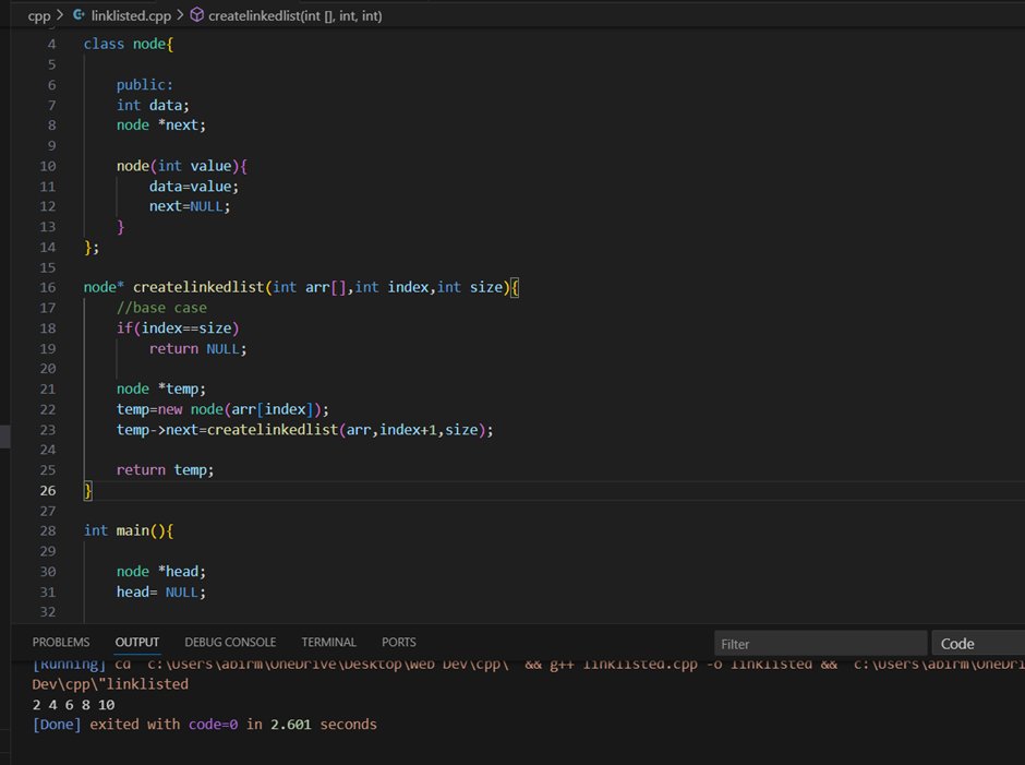 Night_fang_'s tweet image. Day 79 of #DSA &amp;amp; #CPP journey with @rohit_negi9 :
🚀Today&apos;s topics:
🔹Completed lecture 78
🔹Introduction to Linked List 
🔹 Node Creation 
🔹 Insertion (Start, End, Specific Position) 
🔹 Traversing a Linked List 
🔹 Recursion in Linked List 
#180DaysOfCode #DSA #CPP