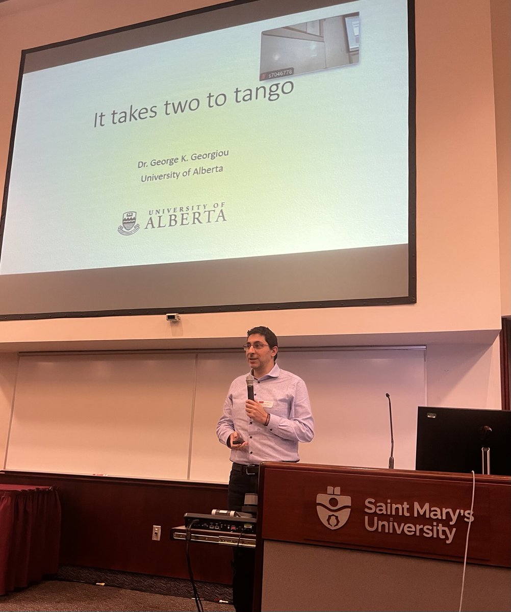 researchEDCan's tweet photo. Conference Day: Dr George Georgiou explains his topic - "It takes two to tango". What works in reading instruction is his focus. Lots of room for improvement. Great teachers can be stymied by "crappy curriculum" in early literacy #rEDATCan25 #SoRNS #NSed https://t.co/CP04WfQep5