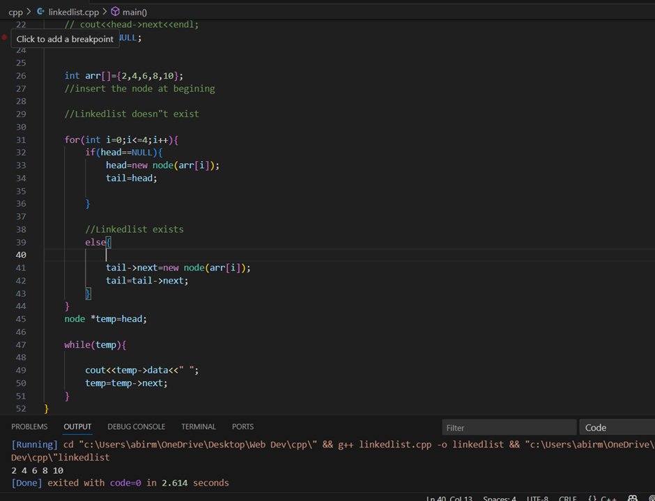 Night_fang_'s tweet image. Day 79 of #DSA &amp;amp; #CPP journey with @rohit_negi9 :
🚀Today&apos;s topics:
🔹Completed lecture 78
🔹Introduction to Linked List 
🔹 Node Creation 
🔹 Insertion (Start, End, Specific Position) 
🔹 Traversing a Linked List 
🔹 Recursion in Linked List 
#180DaysOfCode #DSA #CPP