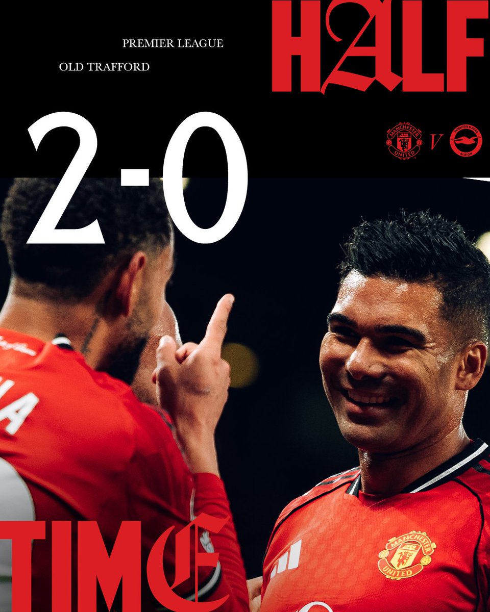 ManUtd's tweet image. Ahead at the break, thanks to two goals made in Brazil 🇧🇷💪