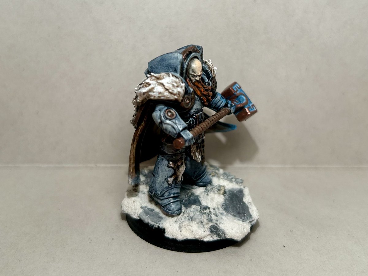 Yorr Stone Hammer by <a href="/DakkaDakkaStore/">DakkaDakka.Store</a>

Gave him a loincloth by <a href="/greytidestudio/">greytidestudio</a> 

Base is thin cardboard with rocks and snow by <a href="/thearmypainter/">The Army Painter</a>
