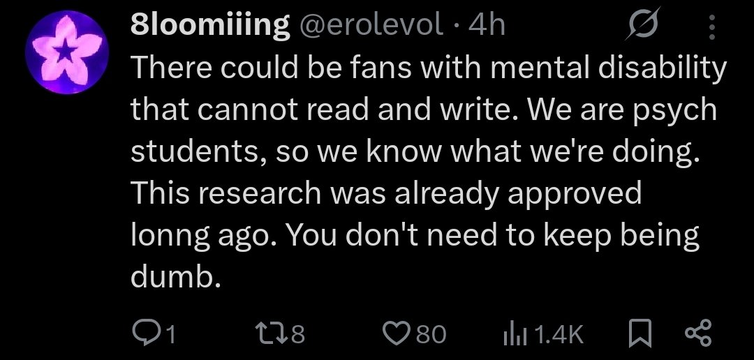 erolevol's tweet photo. @Trasherof08 Our research does not target those who can't read and write or those with intellectual/mental disability because it might be triggering or cause harm to them. I never said insufficient education means someone has mental illness. I HAVE PROOFS HERE BUT OBV, YOU WON'T READ THEM. https://t.co/gutzGBzNA5