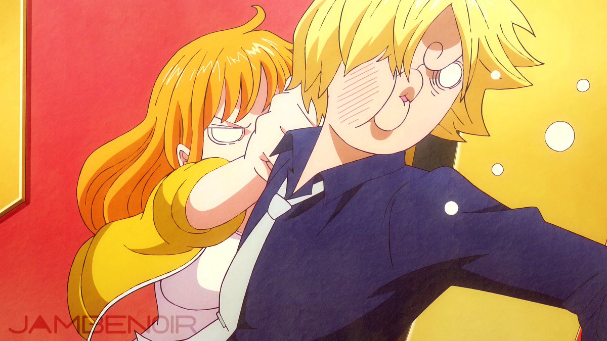 ⠀
⠀⠀He was instantly clocked on the face, Nami's powerful fist sending him back. At this point, it appeared like Sanji enjoyed getting hit by her.

⠀⠀"AGHK!"

⠀⠀He's holding onto his swollen cheek as he spoke, "B-b-but Nami-swan! I did do that! I can't find that moron!"
⠀