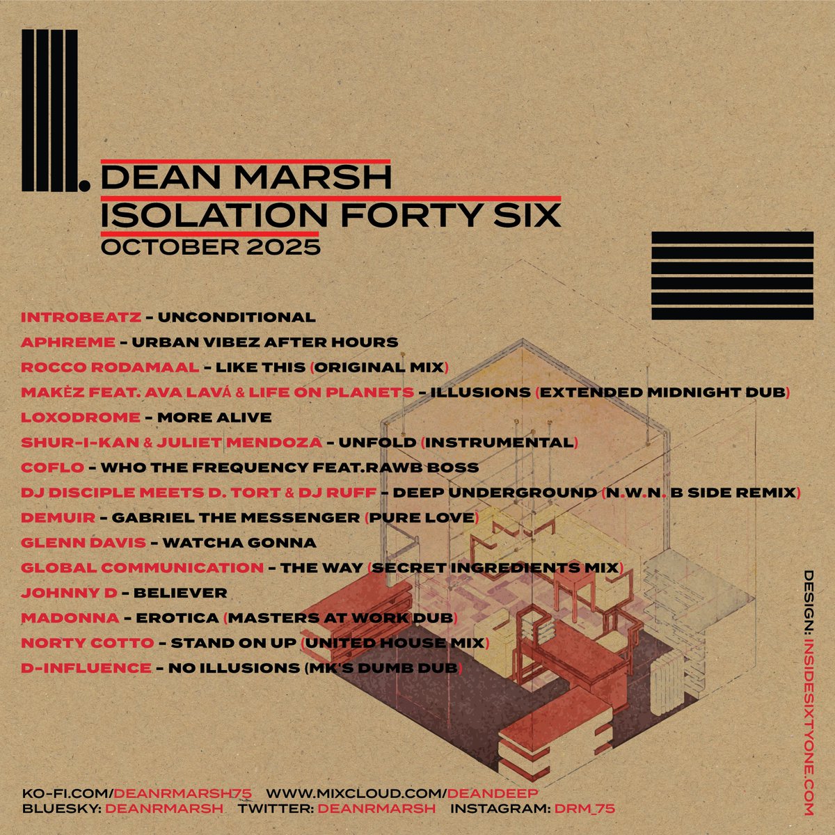 I almost didn't do Octobers Iso, things haven't been great here, but I couldn't miss this months - it would have been the first in almost 4 years if I had.
1hr 35mins of deep stuff I'm loving right now.

Shares much appreciated 🙂

mixcloud.com/deandeep/dean-…

Enjoy!