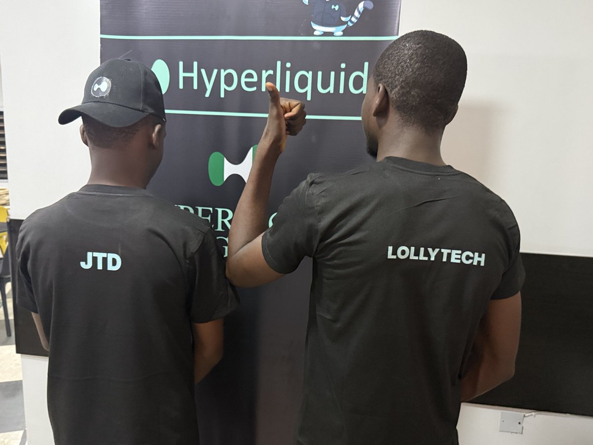 What a day 🔥🔥🔥 

First ever hyperliquid meetup in Nigeria

With <a href="/Sanya_Ololade/">LollyTech</a> <a href="/Dmythe_analyst/">DMY.</a>

Thanks to <a href="/hl_hackathon/">Hyperliquid Community Hackathon</a> and <a href="/AlliedToasters/">toast</a> for making this event happen and to <a href="/ChuckSBradford/">Chuck.hl</a> <a href="/DexariDotCom/">Dexari</a> thanks for your amazing speech and encouragement

<a href="/hyperliquidNGx/">Hyperliquid NG</a>