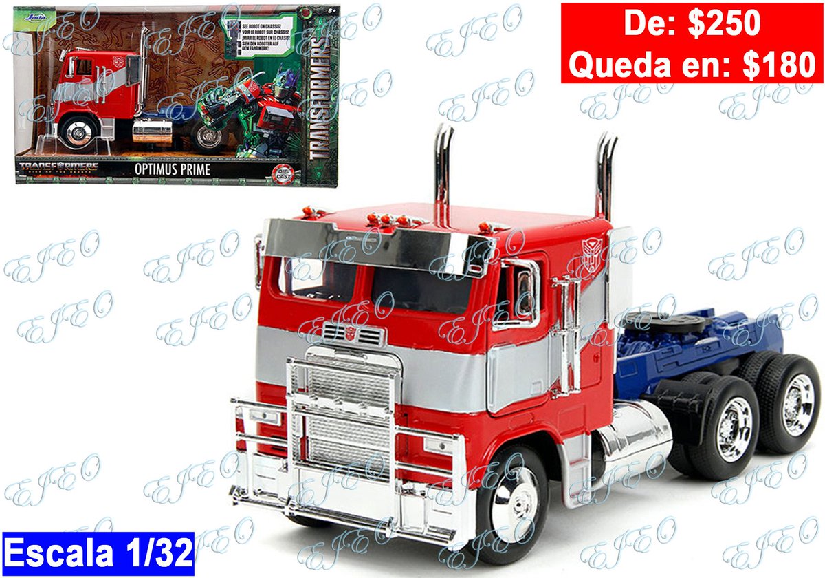 distribuidoejeo's tweet photo. Atención:
A la venta ya con nosotros esté Marmon Truck en escala 1/32
De $250 queda en $180
#DistribuidoraEjeo #Jada #Transformers #Autobots #OptimusPrime #Marmon #Truck https://t.co/et45qilZl3