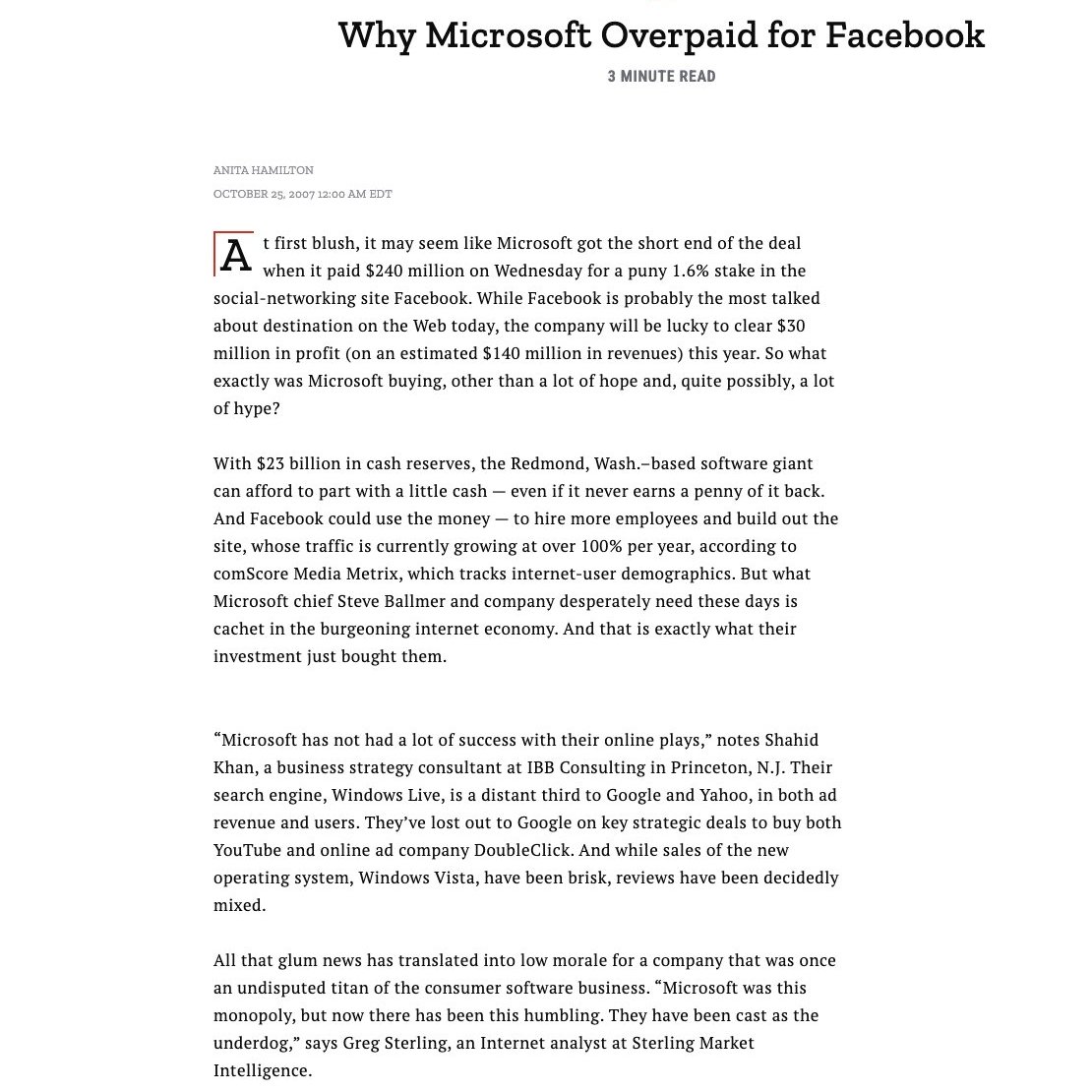 ๐ตMARKETEVANS: L'investimento di Microsoft in Facebook: da 240 milioni a 29,7 miliardi di dollari.