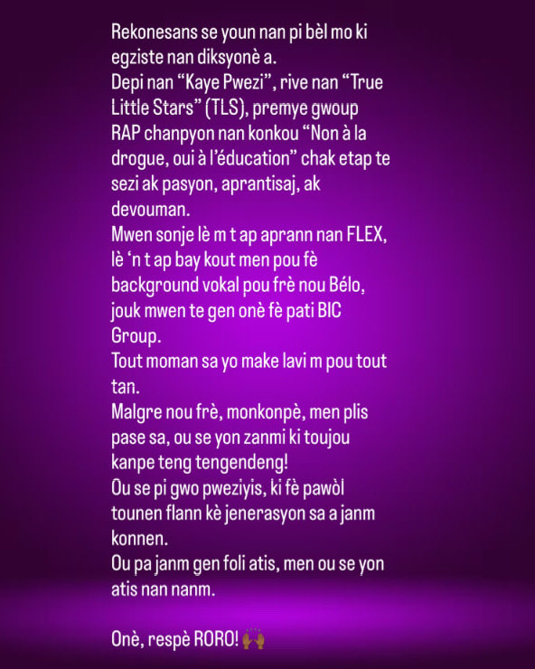 Onè respè pou Frèm, Konpè’m ⁦<a href="/bictizondife/">BIC Tizon dife</a>⁩ pi gwo Pweziyis😃 ak pawolye jenerasyon sa konnen!