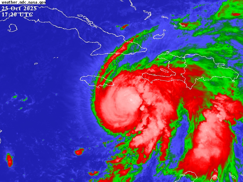 Breaking News! Melissa has now strengthened to a hurricane of Category 1 status with maximum sustained winds of 75 mph. She continues to move slowly toward the west-northwest at 1 mph and remains on track to make landfall in Jamaica on Tuesday. Get ready!