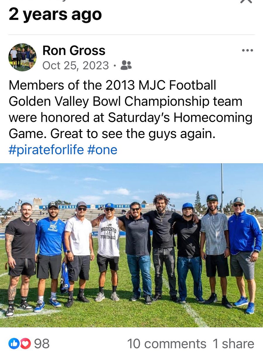 I love getting together with former players and coaches. #gopirates 🏴‍☠️🏈