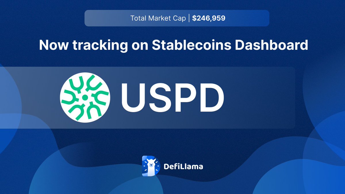 Stablecoins 대시보드에서 USPD 추적을 발표한 DeFiLlama