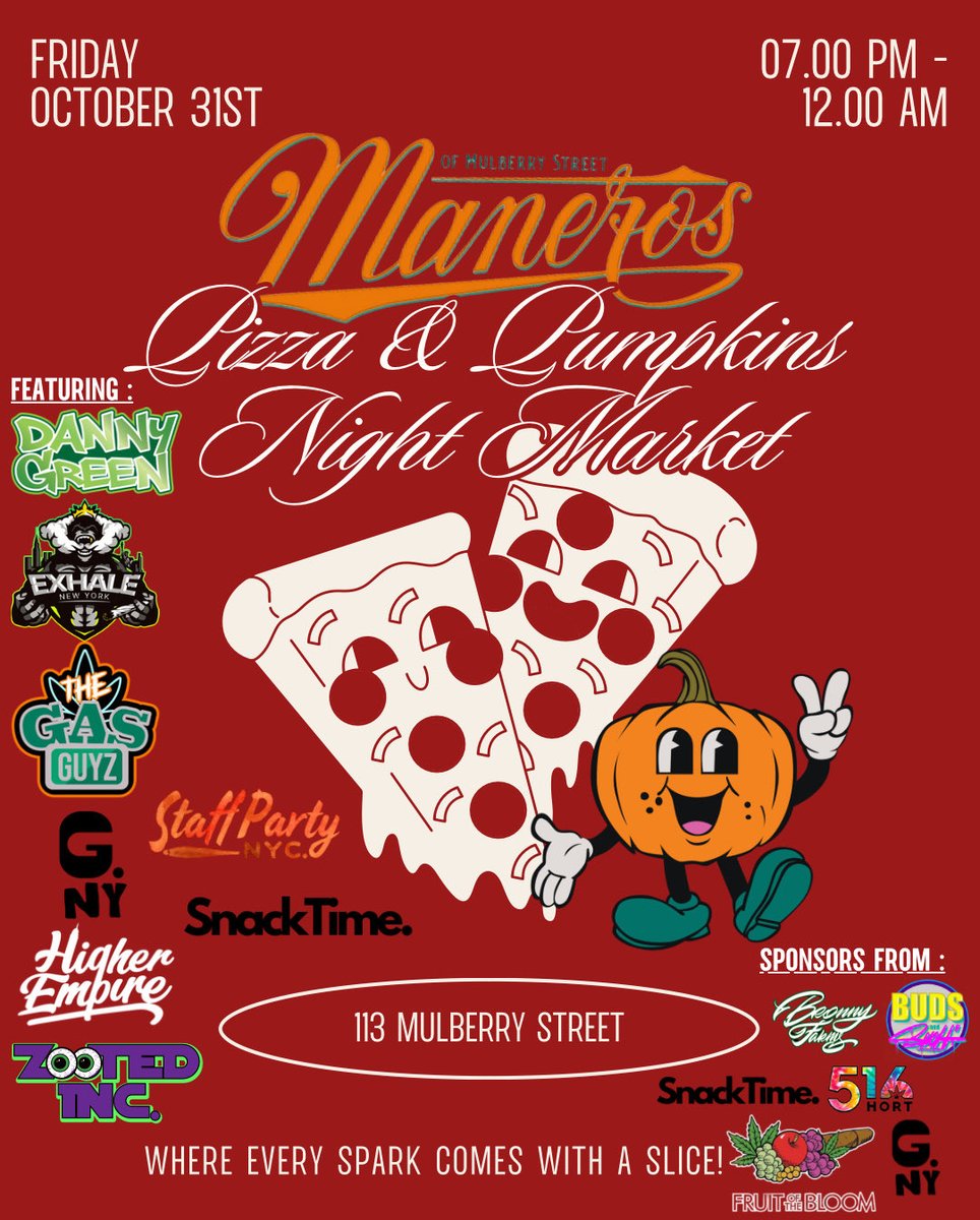 Pizza &amp; Pumpkins Night Market at Maneros