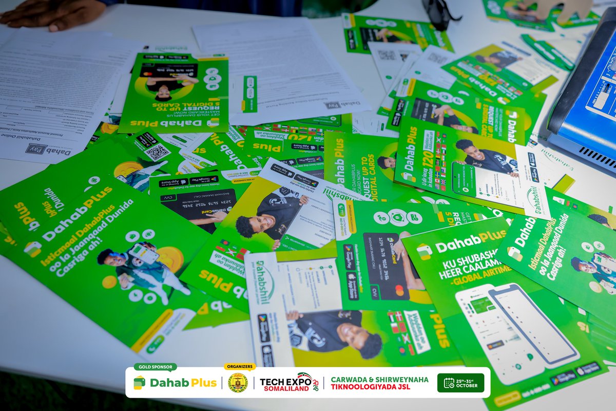 DahabPlusApp's tweet image. DahabPlus proudly showcased its innovation at the Somaliland Technology Expo 2025 in Hargeisa.
We were honored to welcome President H.E. Abdirahman Mohamed Abdillahi “Cirro,” who praised Dahabshiil Group’s role in driving digital transformation and fintech growth. 🌍💡…