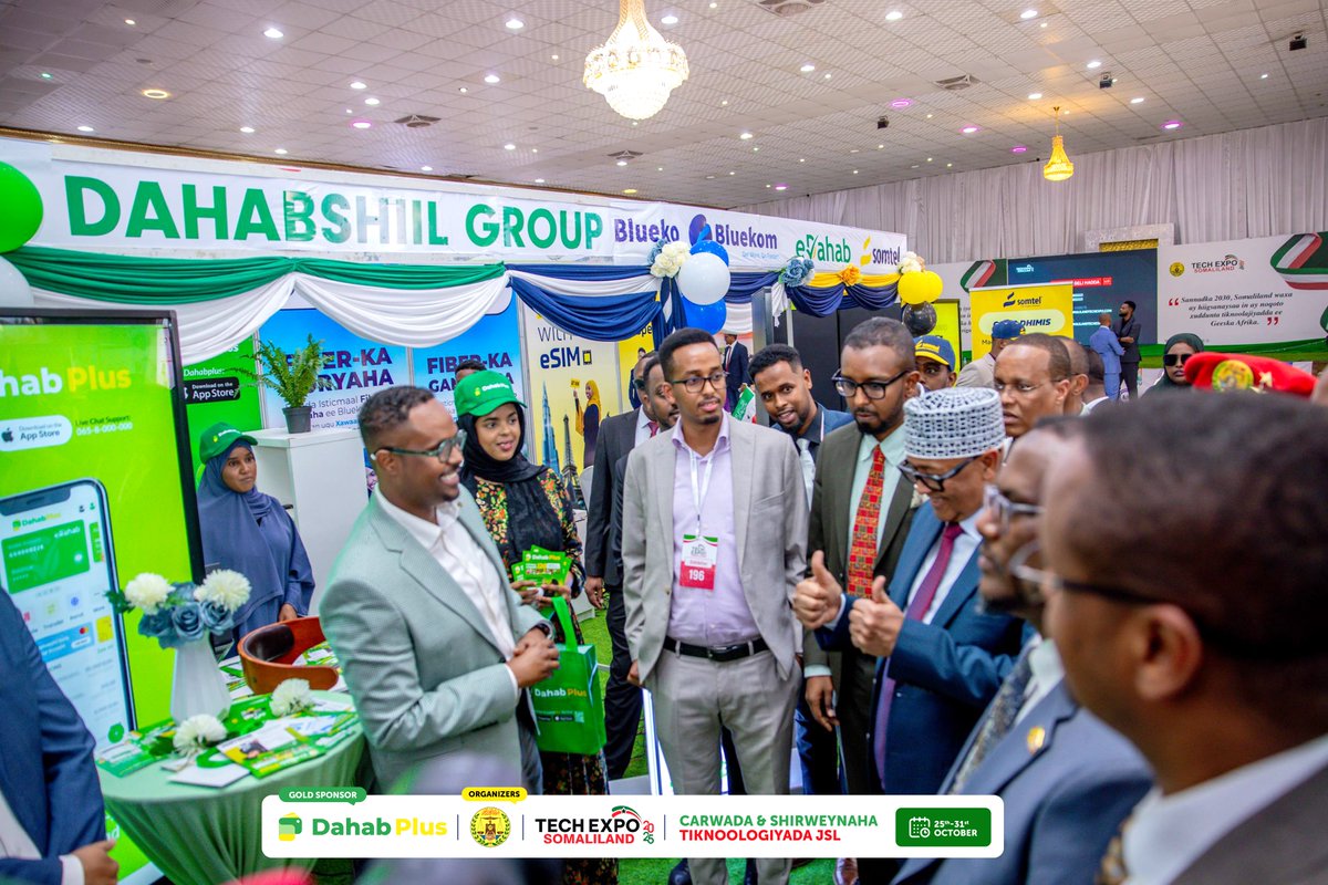 DahabPlusApp's tweet image. DahabPlus proudly showcased its innovation at the Somaliland Technology Expo 2025 in Hargeisa.
We were honored to welcome President H.E. Abdirahman Mohamed Abdillahi “Cirro,” who praised Dahabshiil Group’s role in driving digital transformation and fintech growth. 🌍💡…