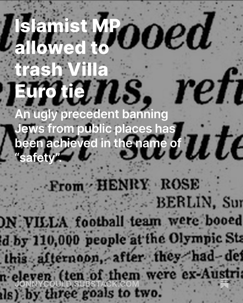 Jonny Gould (@jonnygould) on Twitter photo In the name of “safety”. The shame of the Maccabi ban. 
open.substack.com/pub/jonnygould… In the name of “safety”. The shame of the Maccabi ban. 
open.substack.com/pub/jonnygould…