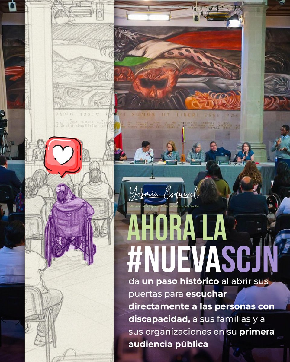En la #NuevaSCJN abrimos nuestras puertas para dialogar con personas con discapacidad, sus familias y organizaciones en la primera audiencia pública de su tipo.
Cada voz cuenta, cada experiencia nos enseña, cada historia transforma.

#YasmínEsquivel #Ministra