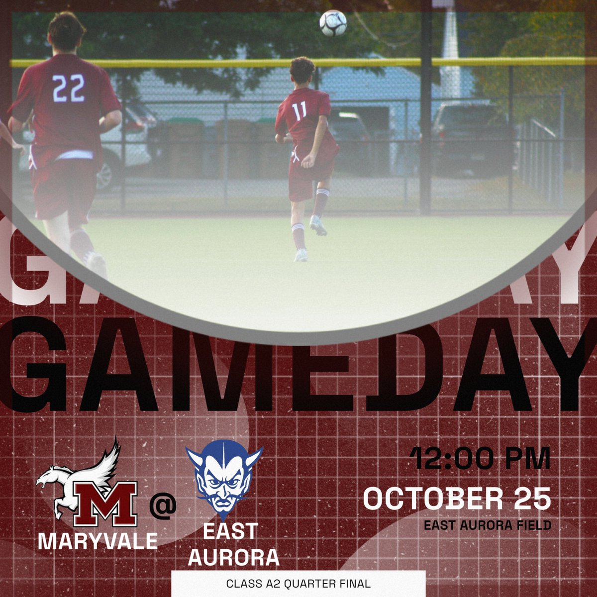 MaryvaleSoccer's tweet photo. Come support your Flyers today as we travel to East Aurora for a Class A2 Quarter Final at 12:00 #GoFlyers https://t.co/H4qim7ROoG