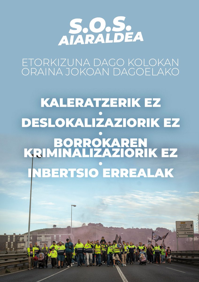 🔴 Borroka ez da amaitu. Dei egiten diegu herrikide guztiei etorriko diren deialdietan parte hartzera, eta langile klasearen elkartasunaz Aiaraldean lan, enplegu eta bizitza duinen defentsan borrokan jarraitzera.

En Maderas no sobra nadie! Aiaraldea defenda dezagun! ✊✊✊