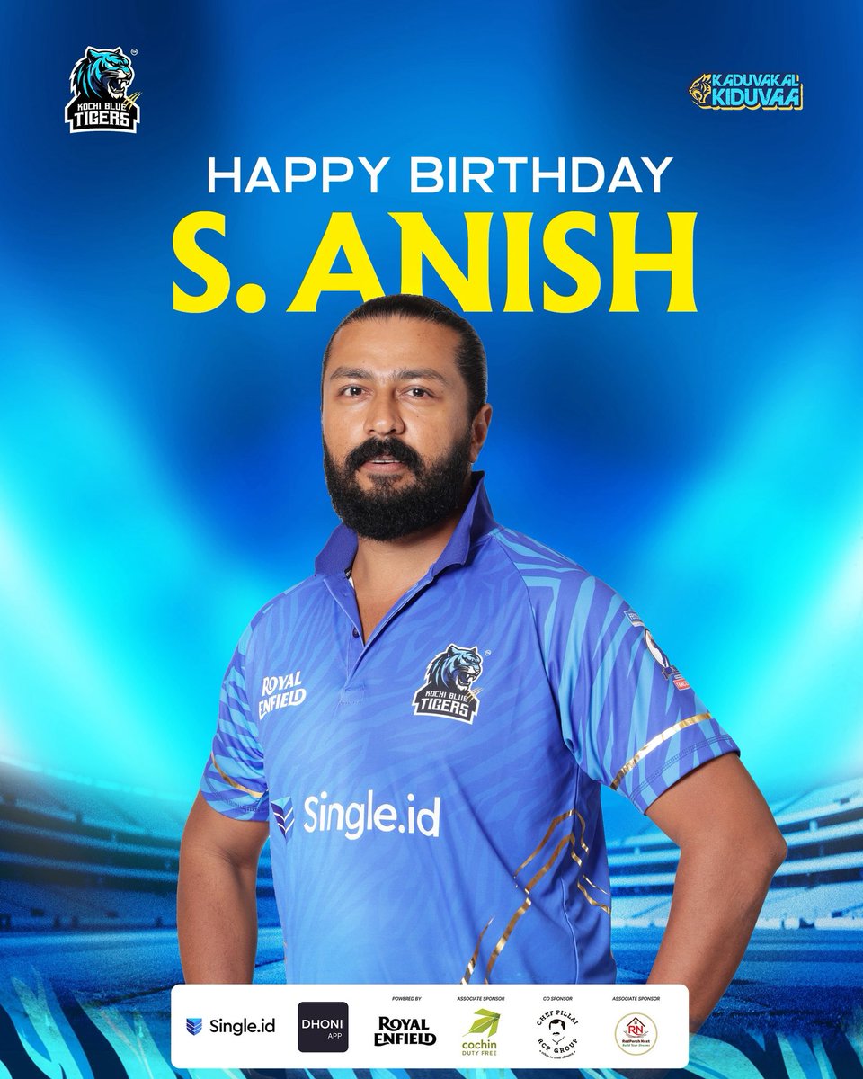 Kochibluetigers's tweet photo. 🎉 Happy Birthday to our Bowling Coach, S. Anish! 🏏💙
Your guidance inspires our bowlers to shine every game! 🔥
#HappyBirthday #SAnish #KochiBlueTigers #TeamKochi https://t.co/98mTA71ftw