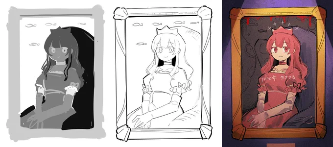 RTした方の描き方を試してみたんですが、楽しかった 