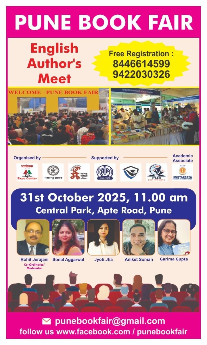 Imjyoti5's tweet image. Delighted to be a part of #AuthorsMeet at PUNE BOOK FAIR 

Be a part of the literary fun, fiesta, and festival! 
Also visit the #AuthorStall on - 
Oct 30, 31 &amp;amp; Nov 1, 2 
Time: 11 am to 8 pm 

#AuthorMeet #SahityikCharcha   #Books #Reading #Writing #PuneBookFair 
@LIBLiterary