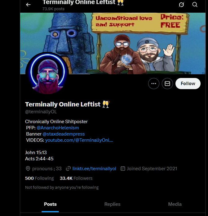 BitchlessSensor's tweet photo. @terminallyOL @_KaijuWard_ @Kyhroh @Asmongold "How does it feel to be made of bitch?" obese middle-aged nerd what happened to the unconditional love &amp; support? oh that's because you're a virtue signalling conformist "terminally online leftist" with no friends or job. hypocrite and obese ☠️☠️ https://t.co/yV9o1tXOK0