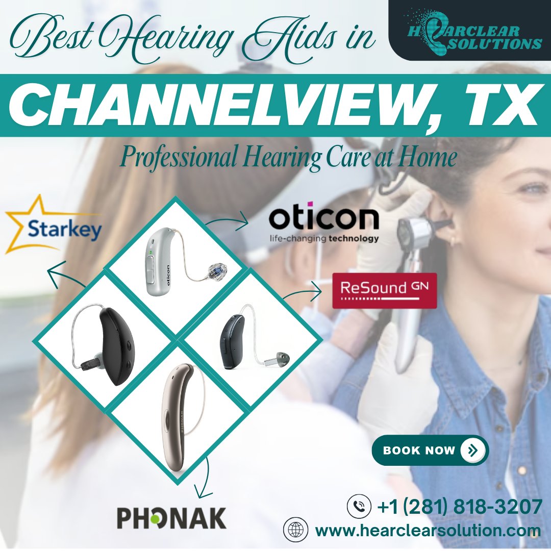 🌟 Hear Better with Hearclear Solutions! 🌟Experience professional hearing care at home in Channelview, TX 🏠💬Featuring top brands — Starkey, Oticon, ReSound, and Phonak.
📞 +1 (281) 818-3207
🌐 shorturl.at/blj1Y
👉 Book your FREE consultation today! 
#BetterHearing