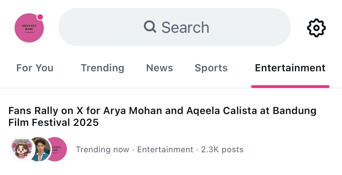 Once again, we need Arya Mohan &amp; Aqeela Calista to attend the Festival Film Bandung 2025. Their presence would mean a lot to all supporters who’ve been with them. <a href="/sinemart_ph/">Sinemart Indonesia</a> <a href="/SCTV/">SCTV</a>

🔗 x.com/i/trending/198…