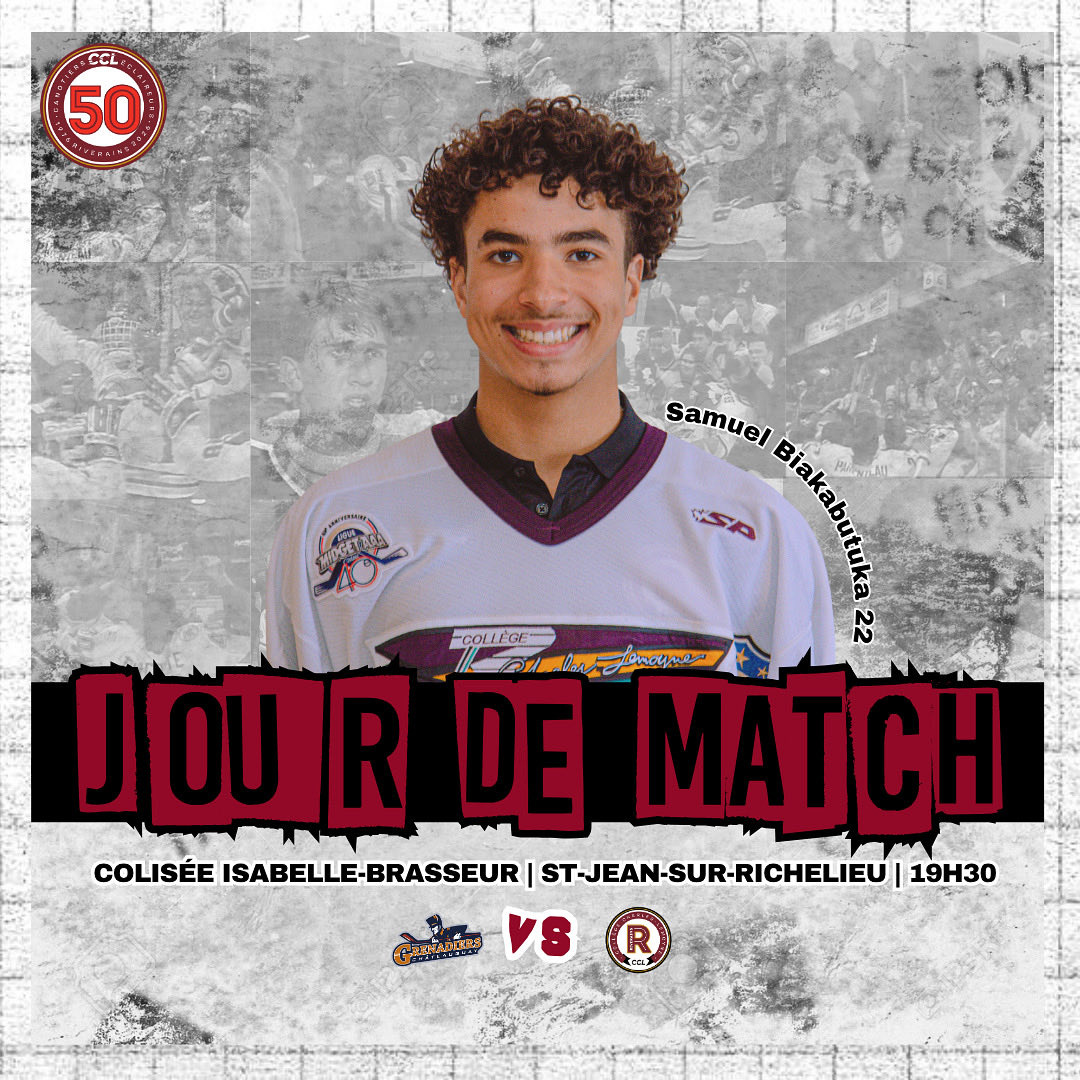 JOUR DE MATCH | 🏒

Oyé oyé les Joannais! 👋 C’est soir de hockey au Colisée Isabelle-Brasseur de Saint-Jean-sur-Richelieu!

Les Riverains affrontent les Grenadiers dès 19h30. On vous y attend! 💪

🎟️ : lepointdevente.com/billets/03i251…

Les billets sont également en vente sur place!
