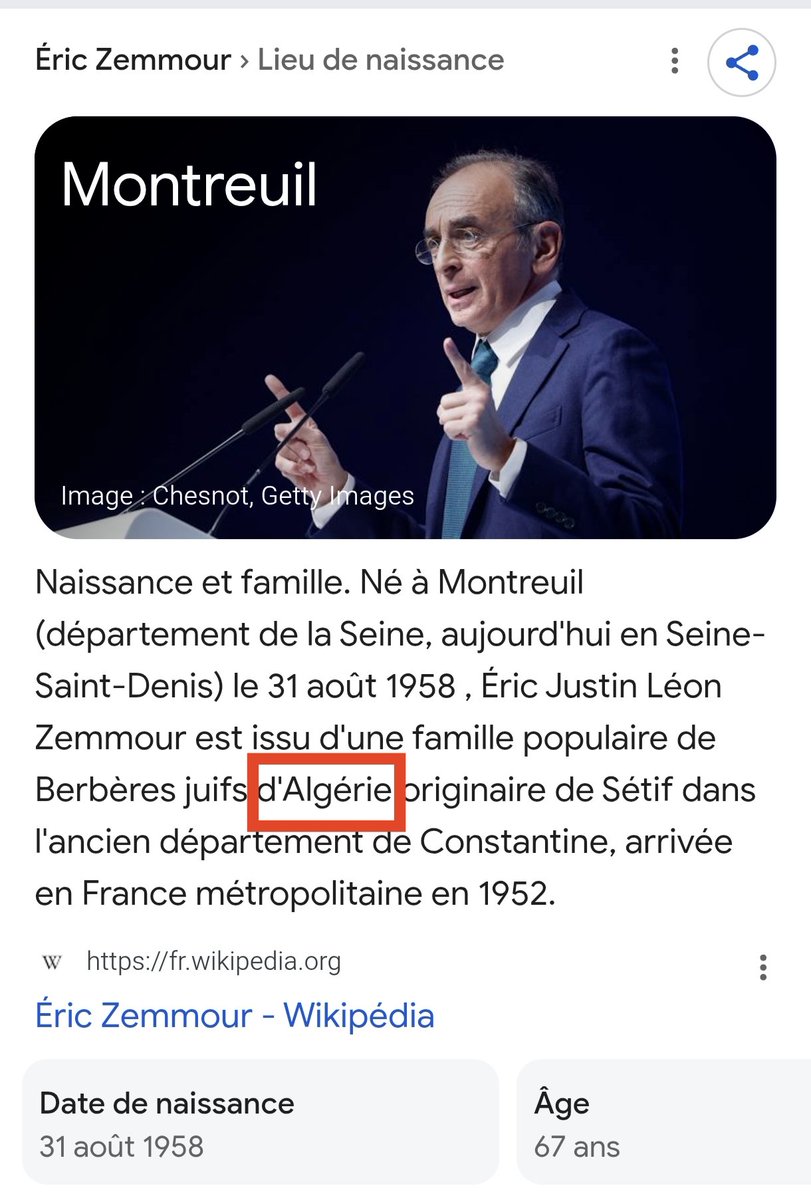Hey mr <a href="/ZemmourEric/">Eric Zemmour</a> tu sera toujours l'un des notre tu ne pourra pas faire autrement. 
Une de nos mauvaise graine pourrie nauséabonde mais des notre quand même 🤣😂 
Et ça te suivra jusqu'à ta mort 🤣
La biz 😙