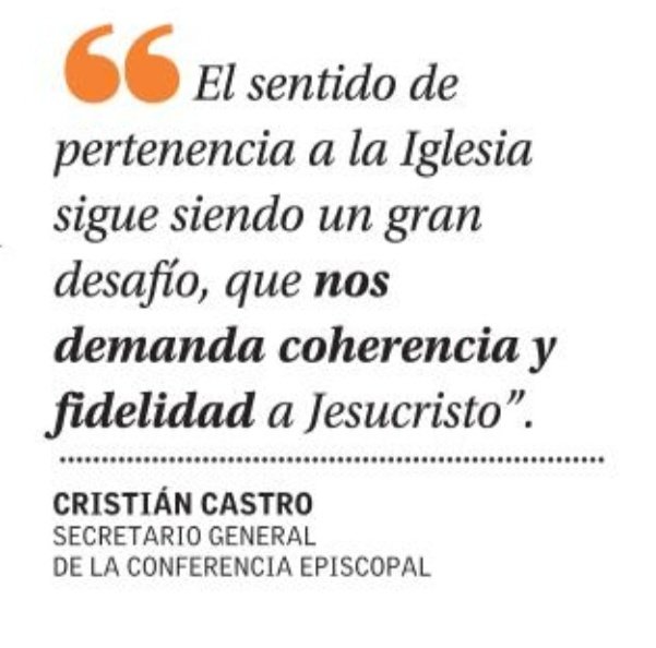 Este camino exige testimonio: mostrar con obras valor del Evangelio en vida cotidiana. Ser Iglesia cercana a dolores y alegrías, que ofrezca esperanza Chile de hoy. Desde ahí podremos, poco a poco, seguir recuperando confianza nuestro pueblo. Obispo Cristián Castro <a href="/__elmercurio/">El Mercurio</a>