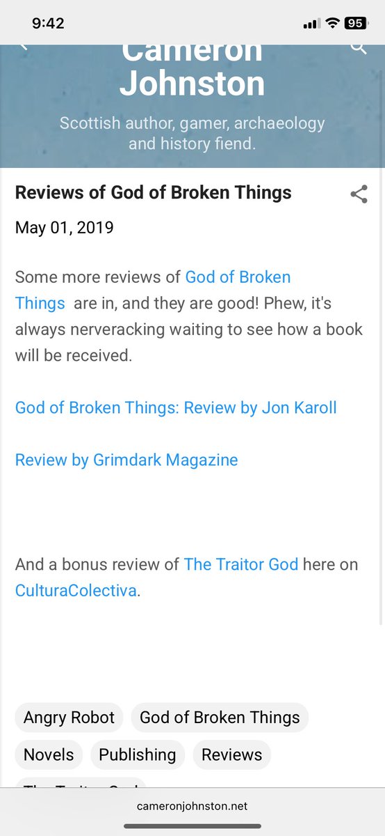 This is the first time I’m seeing this! <a href="/CamJohnston/">Cameron Johnston</a> put my name on his website for God of Broken Things.😁🤘(sorry it just got me all giddy lol)