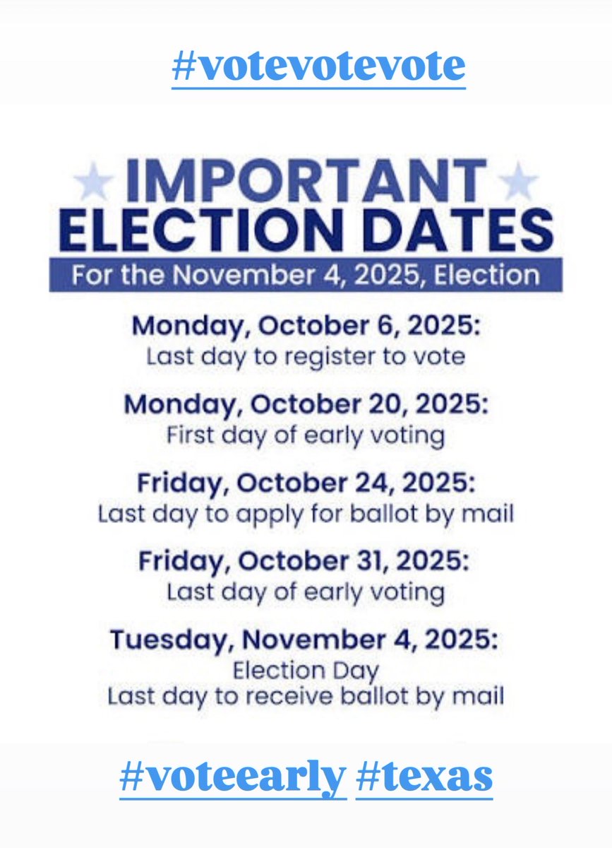 closwin1's tweet photo. #vote #voteearly #texas #vote2025 https://t.co/ZpZuuL7gEL