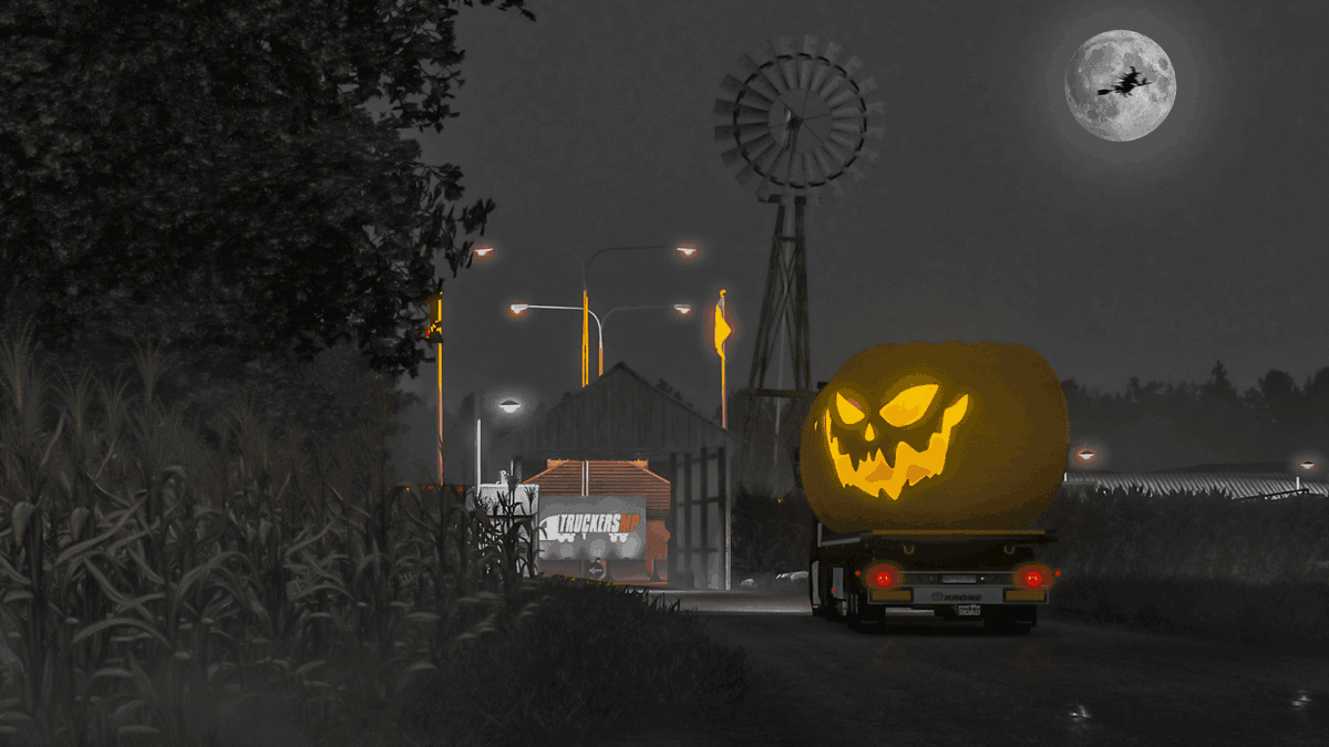 TruckersMP's tweet photo. The #Halloween Experience is today! 🎃

Join us today between 15:00 and 21:00 UTC for a terrifying drive through the night. 👻

But beware… the fright doesn’t end tonight! 😈

👉 https://t.co/yoE4imFJFO

#ETS2 #EuroTruckSimulator2 #TruckersMP #SCS #SCSSoftware #BestCommunityEver https://t.co/Sp7E7wJH6o