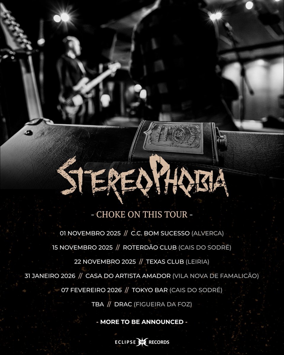 Stereophobia (@_stereophobia) on Twitter photo JUST ANNOUNCED 🚨 Are you ready to rock the fuck out? 👊
The CHOKE ON THIS tour 2025/2026 is kicking off this year! We’re stoked to get back on the road, hope to see you there! Stay tuned for more upcoming dates to be announced! 🤘
<a href="/EclipseRecords/">Eclipse Records</a> JUST ANNOUNCED 🚨 Are you ready to rock the fuck out? 👊
The CHOKE ON THIS tour 2025/2026 is kicking off this year! We’re stoked to get back on the road, hope to see you there! Stay tuned for more upcoming dates to be announced! 🤘
<a href="/EclipseRecords/">Eclipse Records</a>