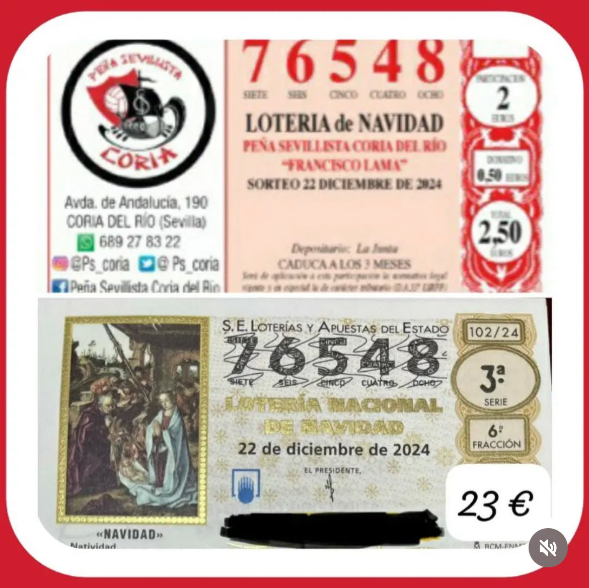 Ya tenemos nuestra lotería. Disponible su venta en nuestra peña. No te quedes sin ella.