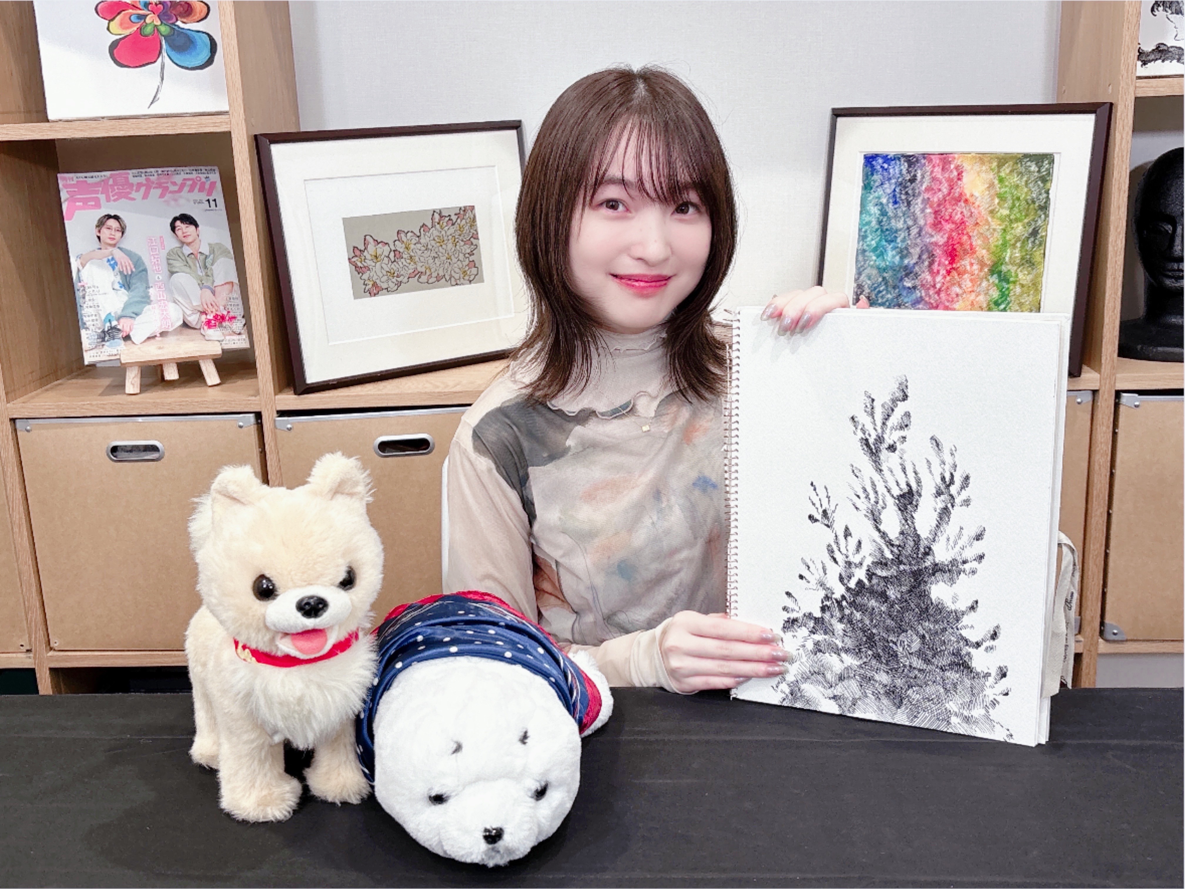 mono 秋山春乃 上田麗奈さん直筆サイン入りポスター TVアニメ「mono