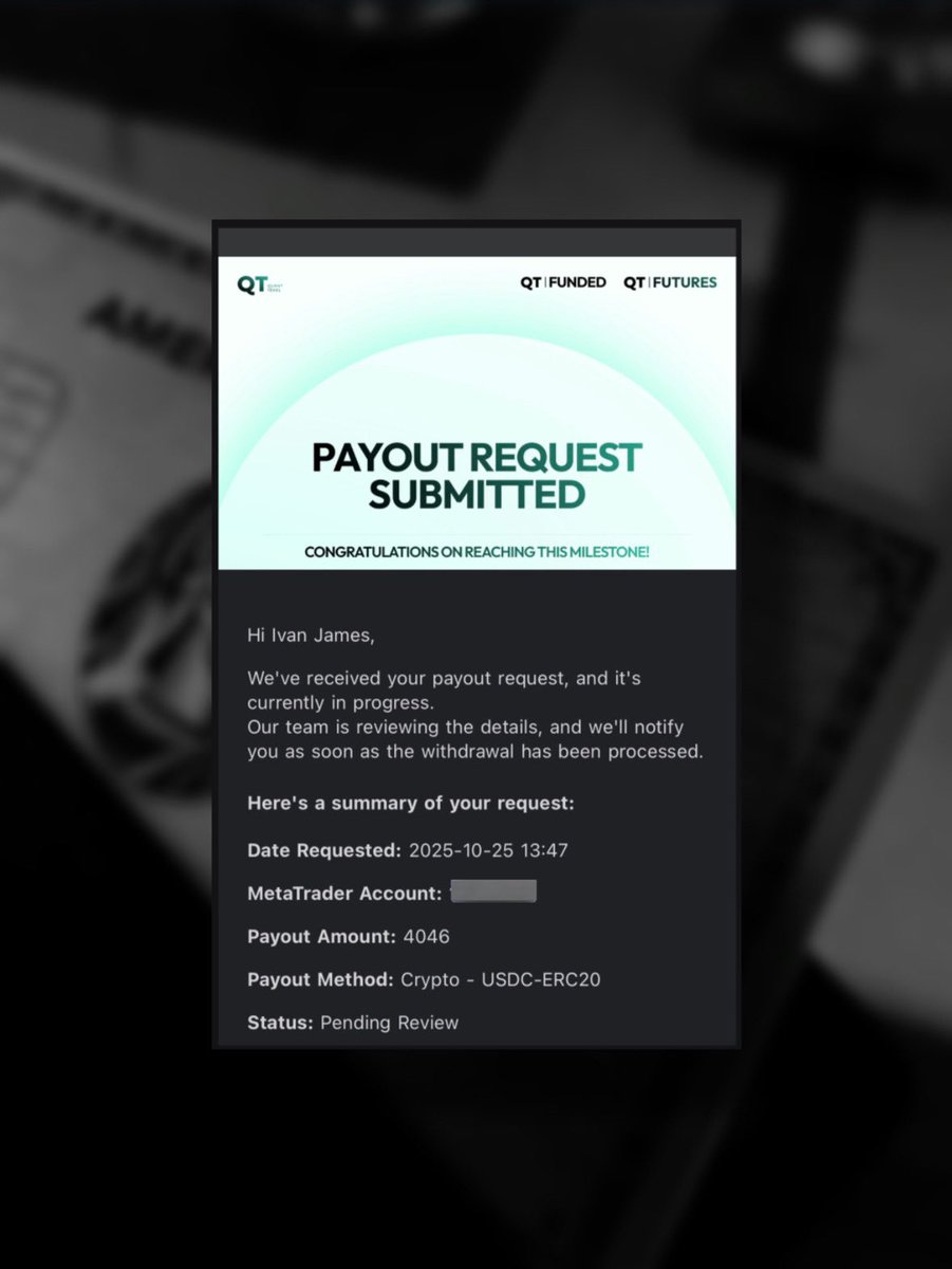 2nd Payout Requested at <a href="/QtFunded/">QT | FUNDED</a> 💚

Let's see how smooth their QT CARD new payout method 💚🔥

50% OFF HERE : TRICK | TREAT
qtfunded.quanttekel.com/ref/111/