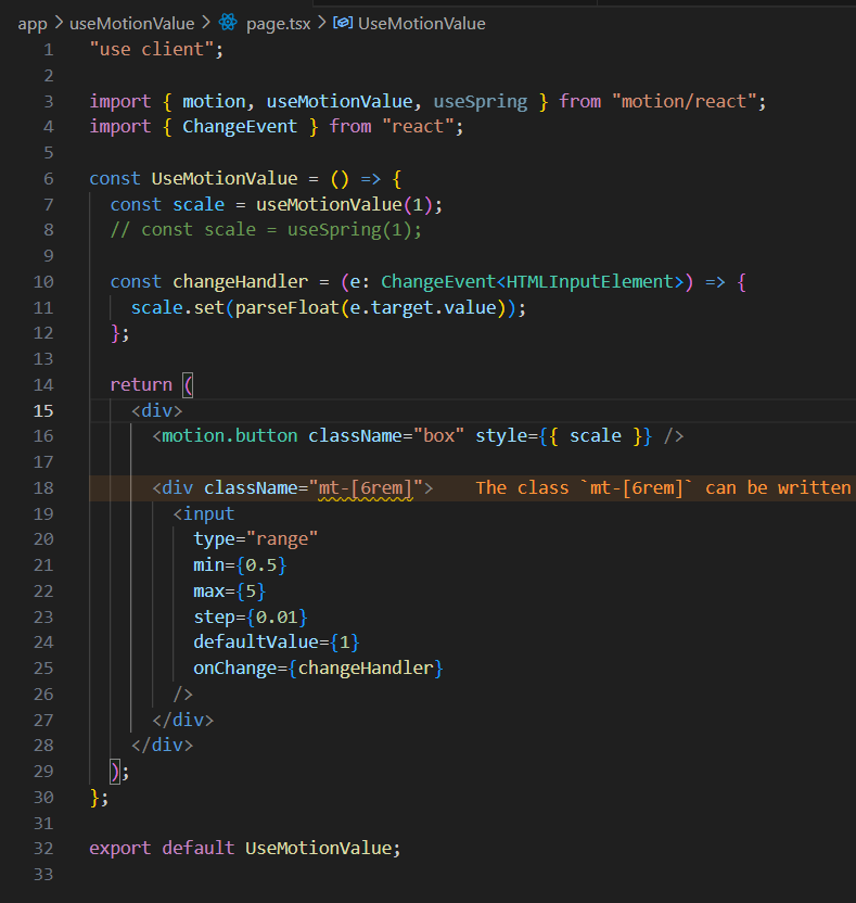 sristy_09's tweet photo. #LUD27
I explored further on hooks like useMotionValue and useTransform for animation in NextJs using https://t.co/Dxmu1e62QU today!!
#LearningUtsav2025 #FestiveOfLearning
@learning_utsav https://t.co/fH0g6fSBRU