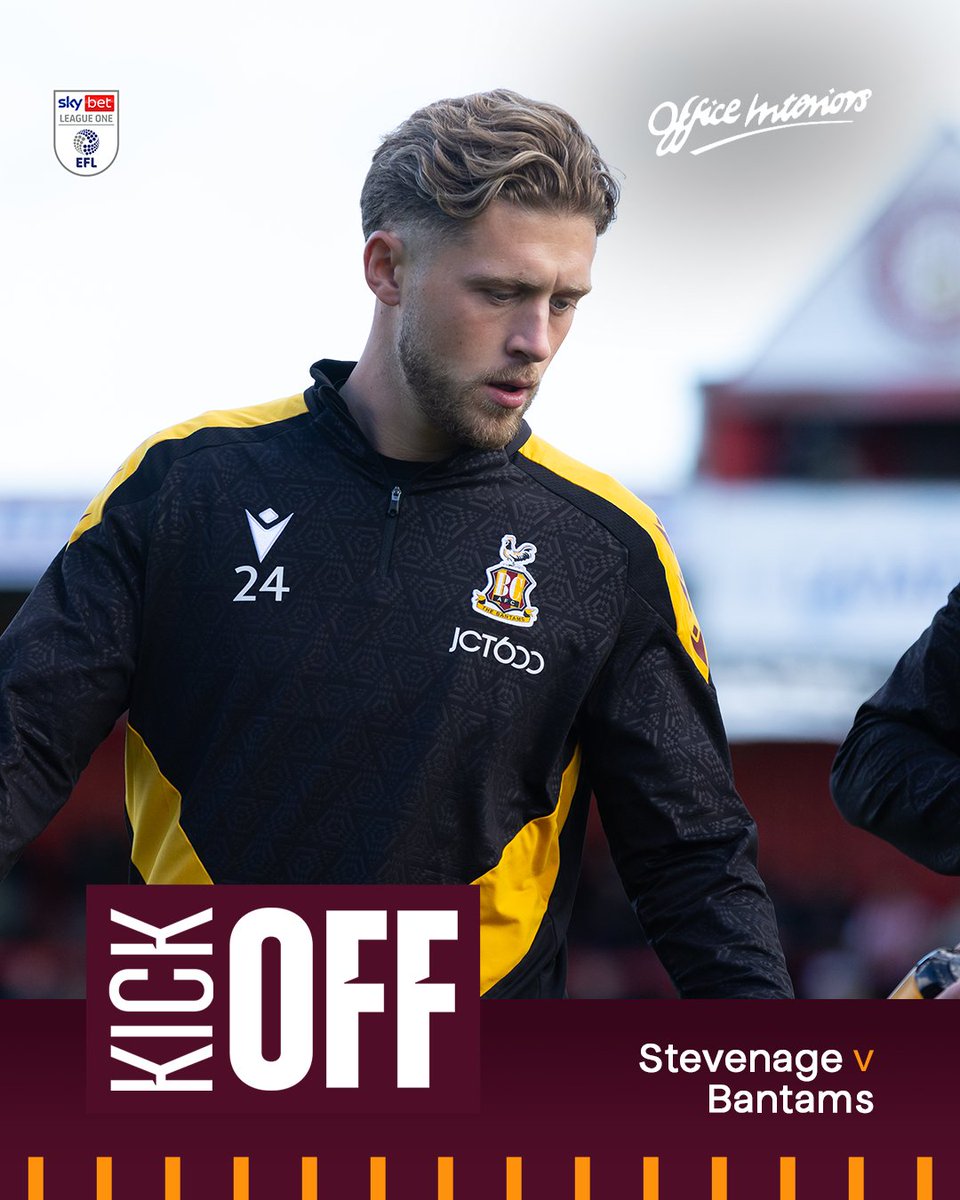 officialbantams's tweet photo. Underway in Stevenage. 💪

Let's do the business, Bantams! 🙌

#BCAFC | #STEvBRA | @OFFICEINTERIOR5 https://t.co/gXcVKfubxO