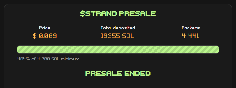 HODLizard's tweet photo. 🚀 @blockstranding blew up the crypto scene, raising 19,355 $SOL in just 2 days!

🔥 The project is clearly riding the hype wave 🔥

🌊 Let’s see how this story unfolds 👀 $STRAND...

#BlockStranding #Solana https://t.co/D8xYUWonaT